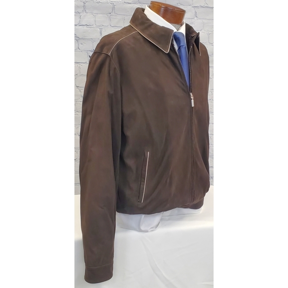 SOLD! Brioni Suede Brown leather Jacket US 48 EU58 - Picture 2 of 12